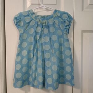 Zara Baby Teal Dress with Light Blue Dots